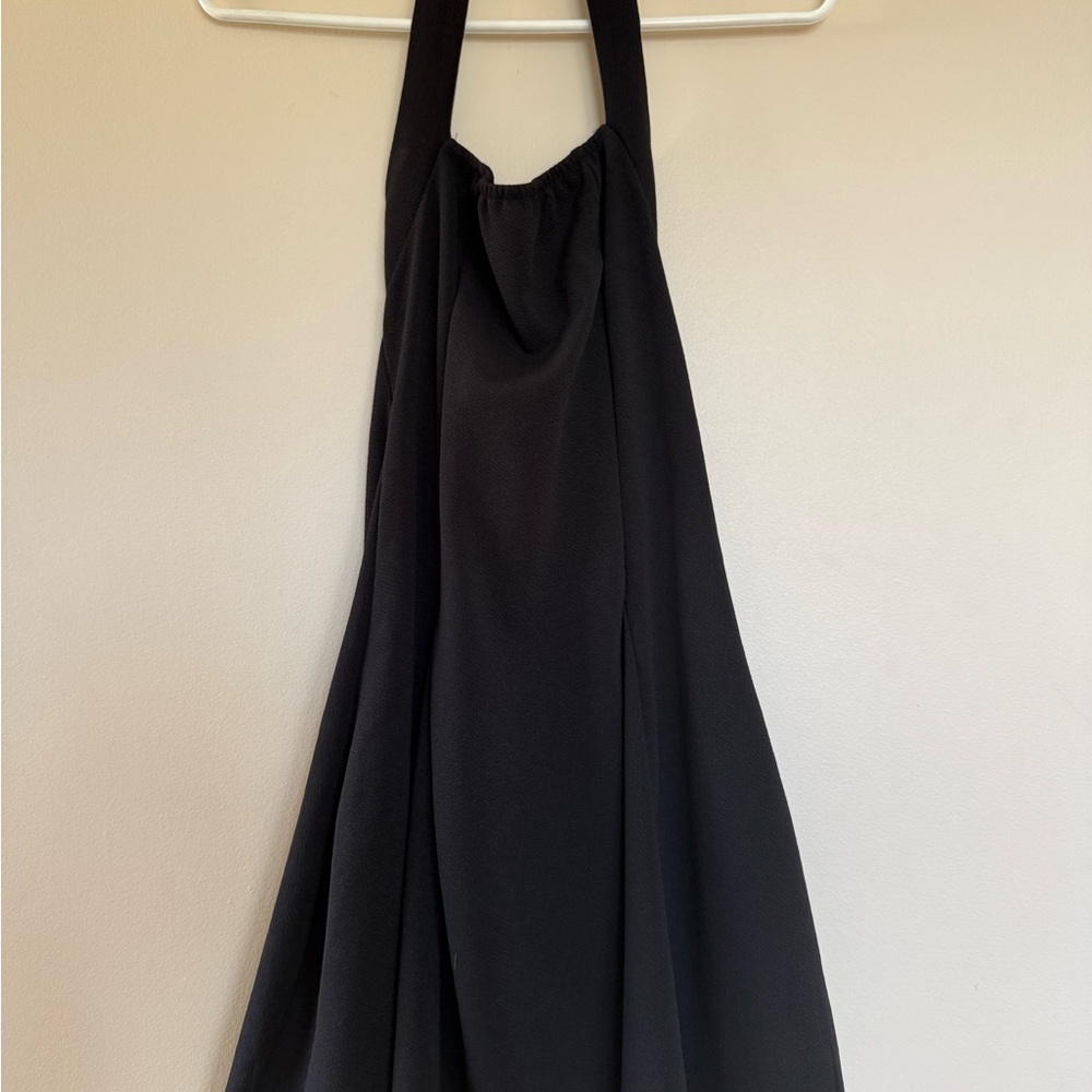 SHEIN Black Backless Halter Dress